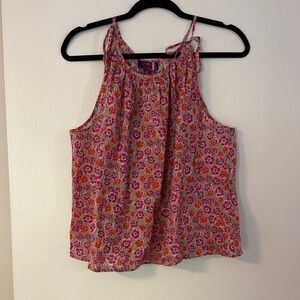 J. Crew Liberty Pink Orange Floral Tie-Shoulder Camisole